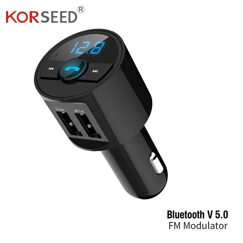 Bluetooth car kit FM transmitter MP3 player with LED dual USB 3.1A fast charging voltage display TF music U disk AUX playback