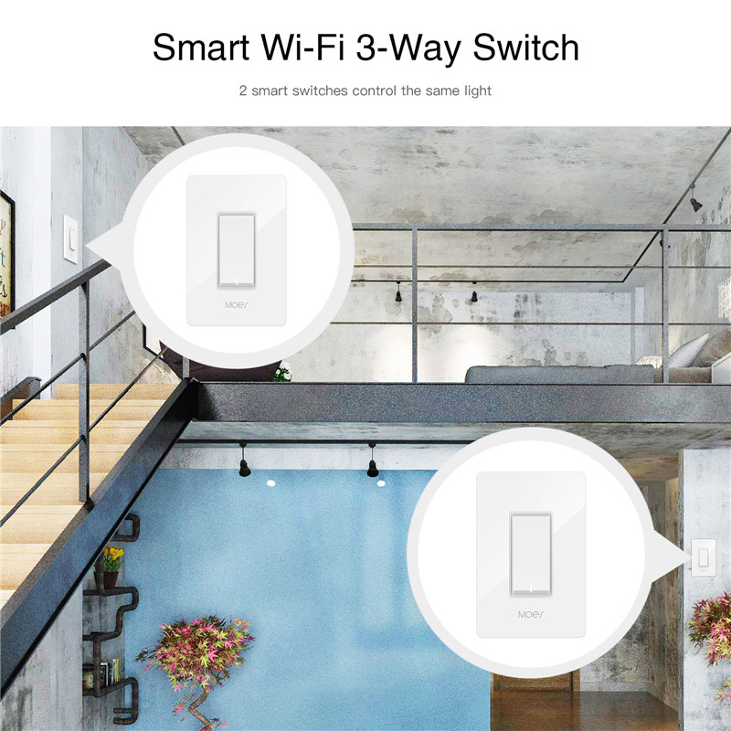 3 Way WiFi Smart Light Switch Light Fan Control APP remote control works with Alexa and Google Home, No Hub Required