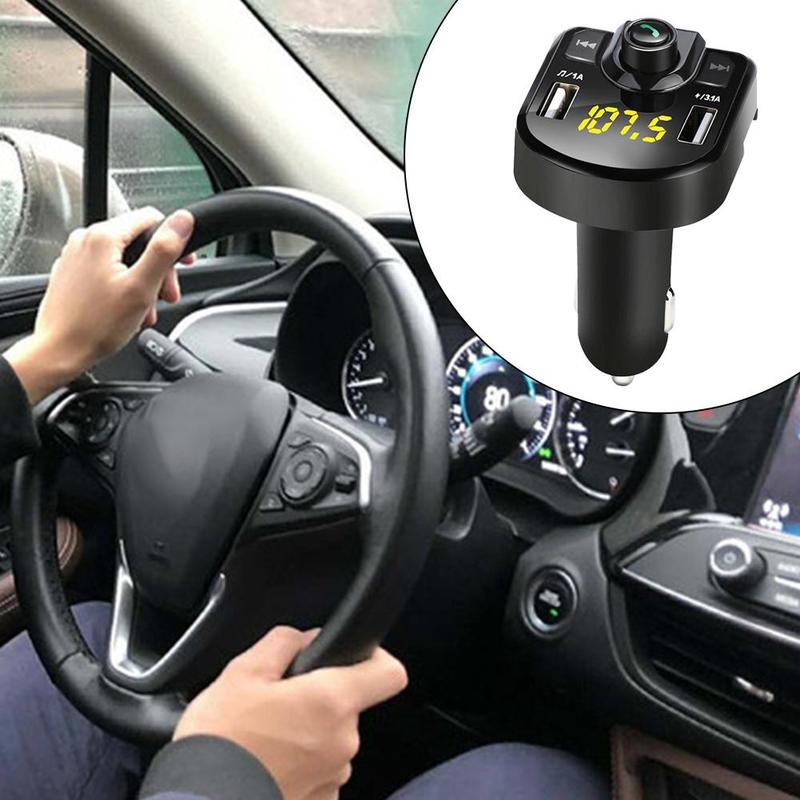 Handsfree auto bluetooth 4.0 fm lähetin autolaturi dual usb adapter auto  mp3 player langaton audio vastaanotin