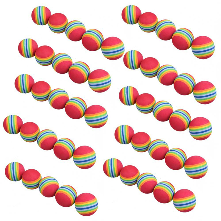 50 Stks/zak Regenboog Kleur Golf Training Foam Ballen Golf Swing Indoor Training Aids Praktijk Spons Foam Ballen