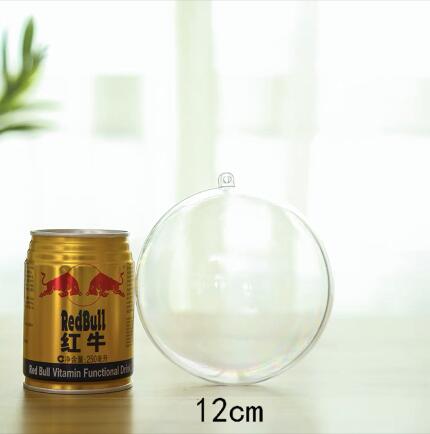 1pc 4-20cm Big Christmas Tress Decorations Ball Transparent Open Plastic Clear Bauble Ornament Box Year: 12cm