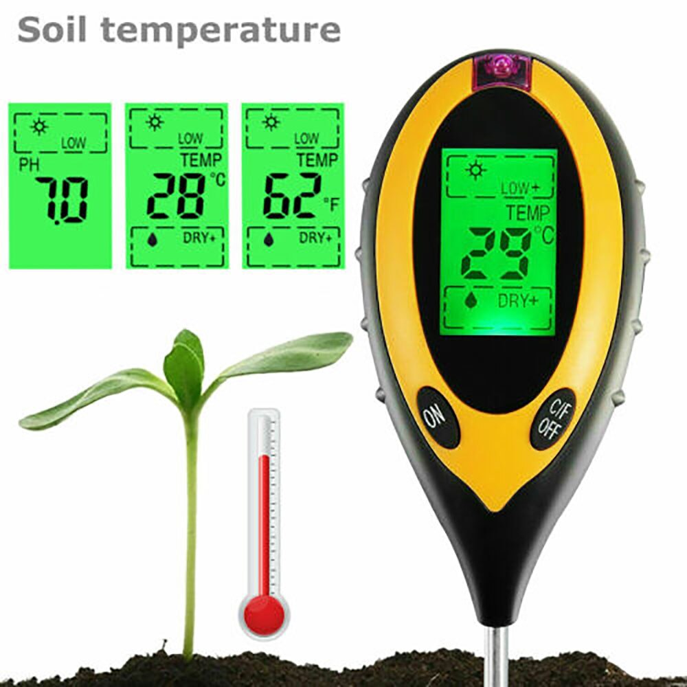 4-in-1 soil tester Single needle Soil Testing Machine Thermometer/Light/Moisture/ph meter Test Tool For Garden Plant