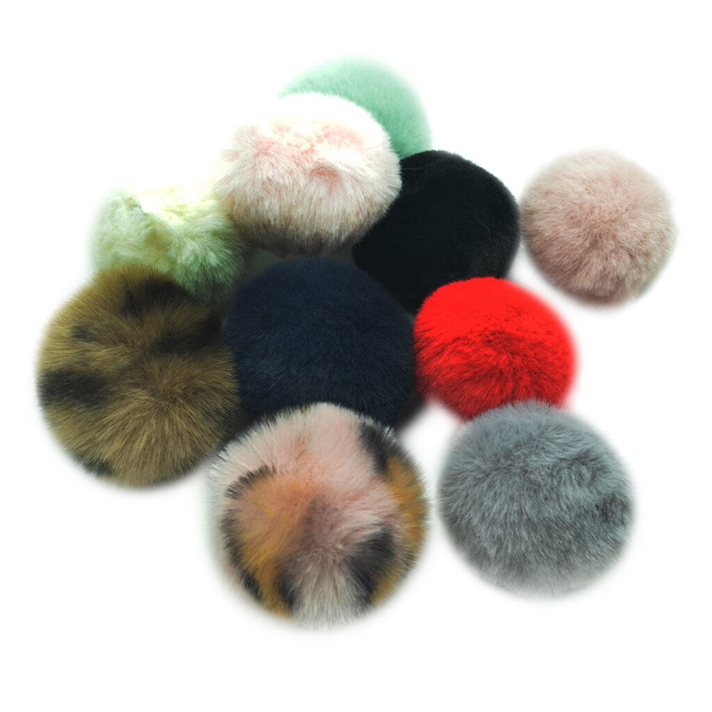 10 Pieces Colorful Pom Poms Ball Balls Embellishment for DIY Hair Band