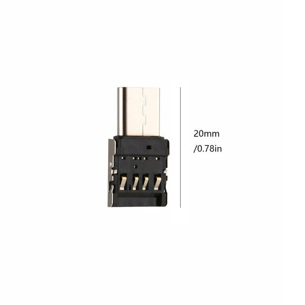 5PCS/ 1PCS Type C to USB OTG Connector Adapter for USB Flash Drive S8 Note8 Android Phone Black