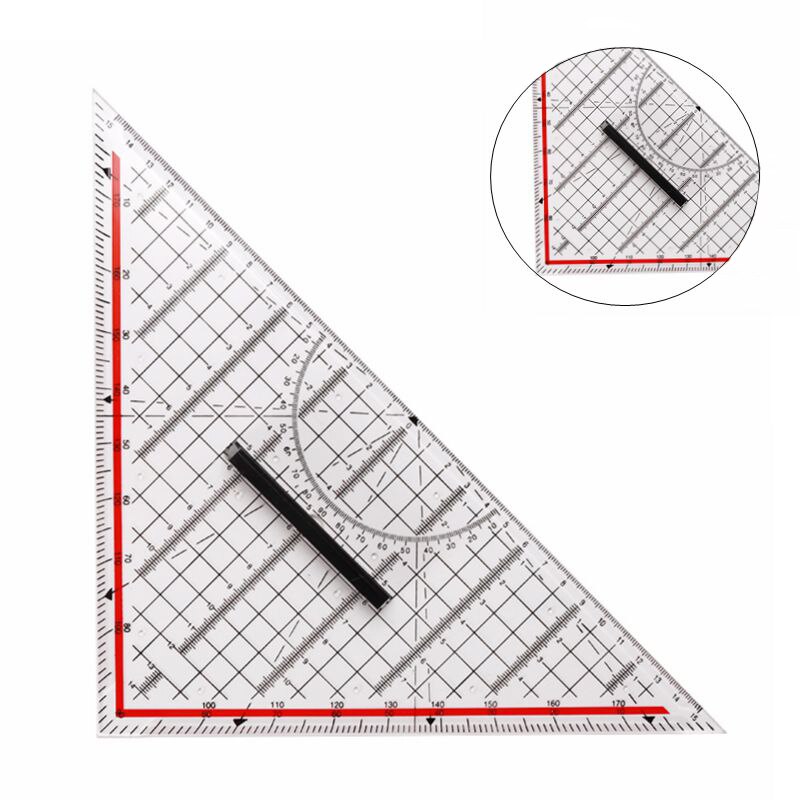 14CM/20CM/30CM Drawing Triangle Ruler Multi-function Drawing Ruler With Handle Protractor Measurement Ruler Stationery