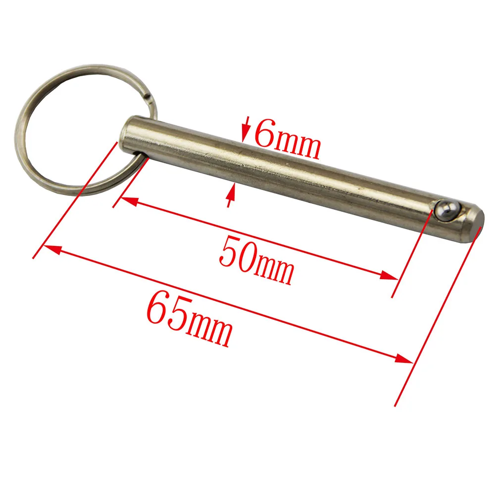 Diameter 1/4 " & 6mm rostfria kulstift, användbar längd 16-90mm med fjädrande kula för biminitop, marin hårdvara: Grön