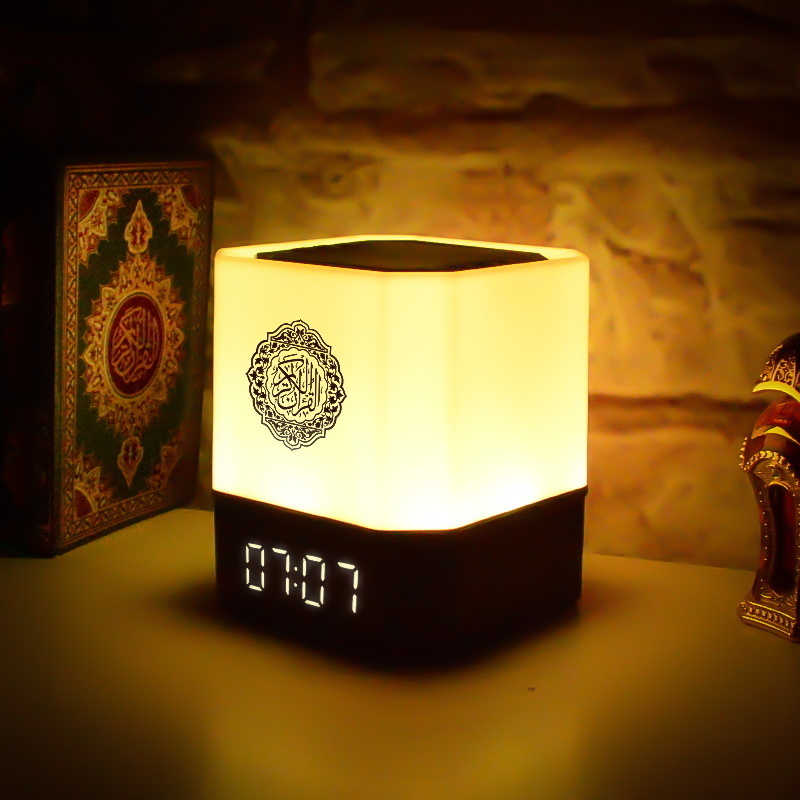 APP Control Quran Speaker Digital AZAN Clock with Quran Recitation Translation Bluetooth Speaker Wireless Remote LED Night Light