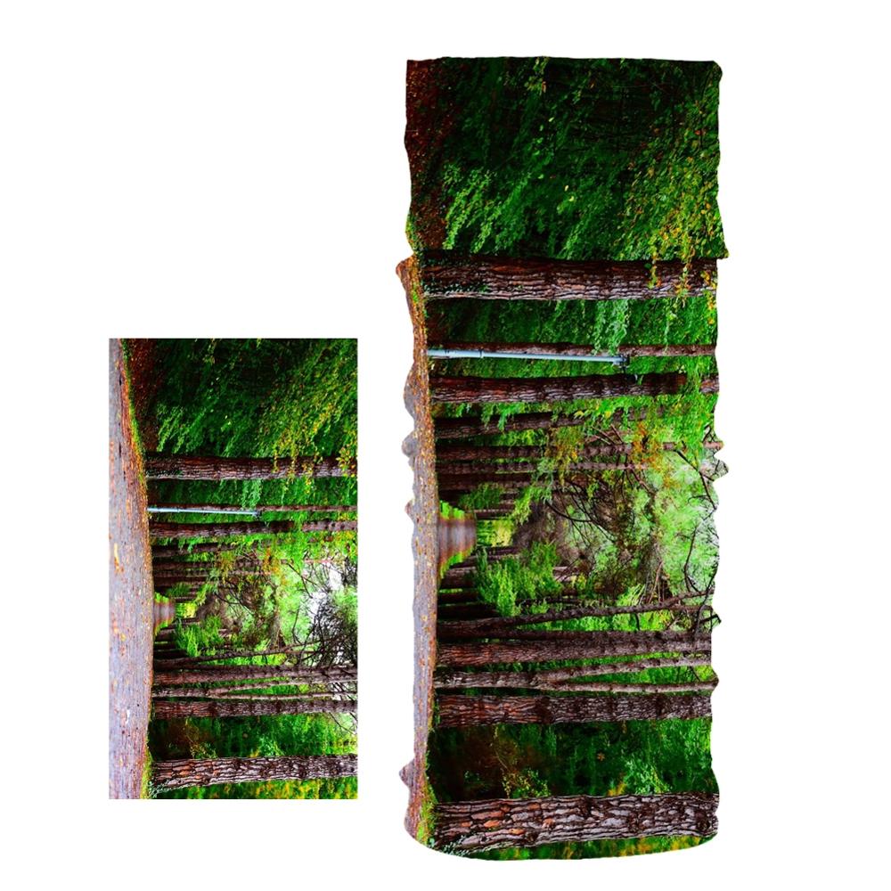 Forêt naturelle fleurs rouges motif tête/visage/masque cou Bandana écharpe double usage Tube magique foulard cyclisme Sport chapeaux Turban: G