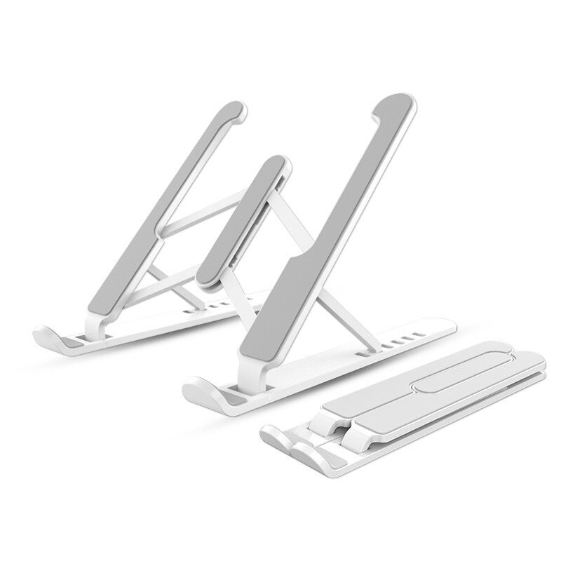 Foldable Portable Laptop Stand Support Base Notebook Stand For Macbook Pro Lapdesk PC Computer Laptop Holder Cooling Pad Riser: Silver