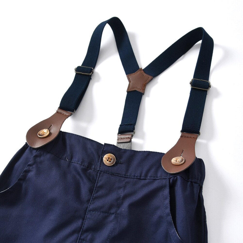 Conjunto de ropa para bebé, traje de algodón para niño, camisetas con Lazo Amarillo y monos, trajes de caballero, conjunto de ropa para bebé, 2 uds.