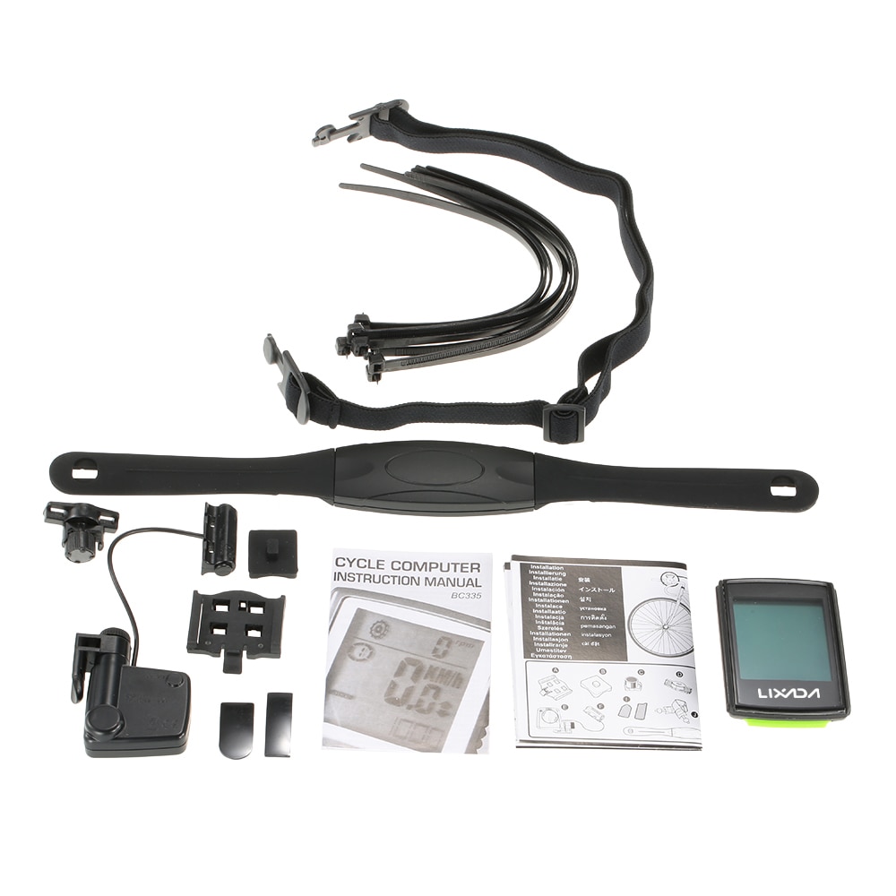 Lixada trådløs cykelcomputer cykel kilometertæller speedometer lcd-skærm 3 in 1 cykelcomputer med kadence pulsmåler