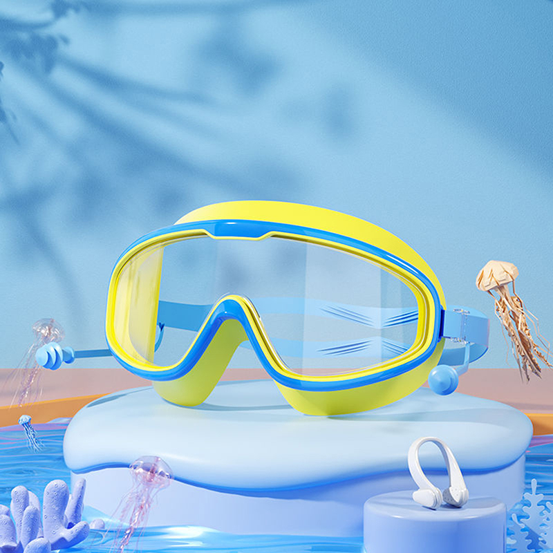 Swimming Goggles Silicone Swim Glasses Big Frame with Earplugs Men Women HD Anti-fog Eyewear Swimming Accessories