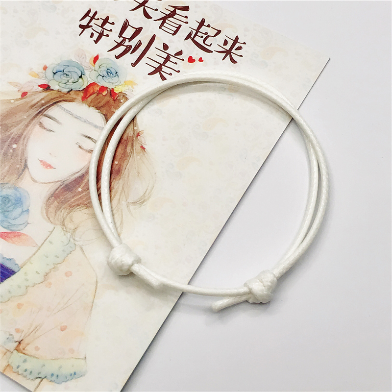 2x Leather Cord Sliding Knot Adjustable Couple Leather Bracelet Jewelry Making Findings Lucky Black Red Cord Friendship Bangle: 2 pieces white