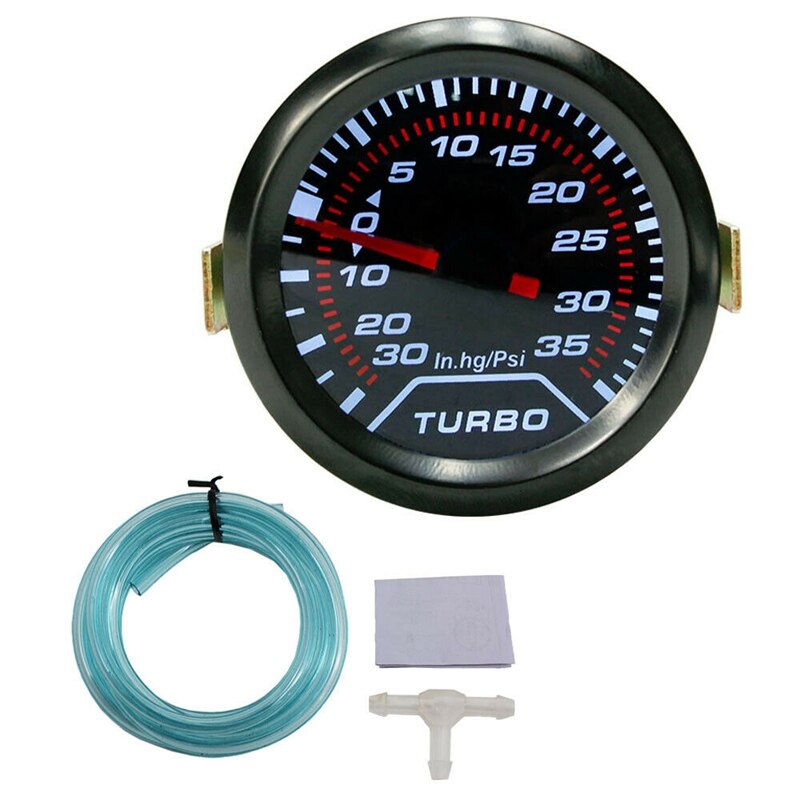 Universal Car 2 inch 52mm LED PSI Turbo Boost Gauge Pressure Vacuum Smoked Face Fast: Default Title