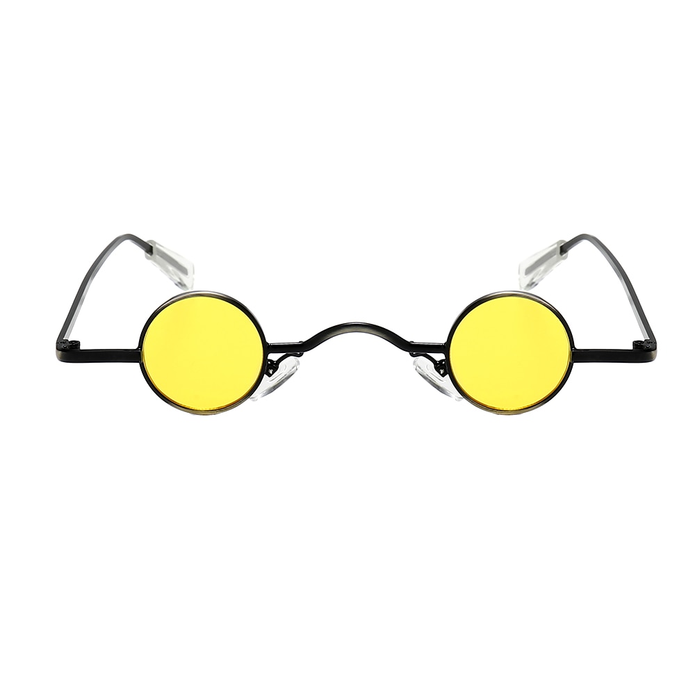 Mini gafas de sol Retro redondas para hombre, montura metálica dorada, negra, roja, pequeñas gafas de sol redondas enmarcadas, accesorios para el cuidado de los ojos