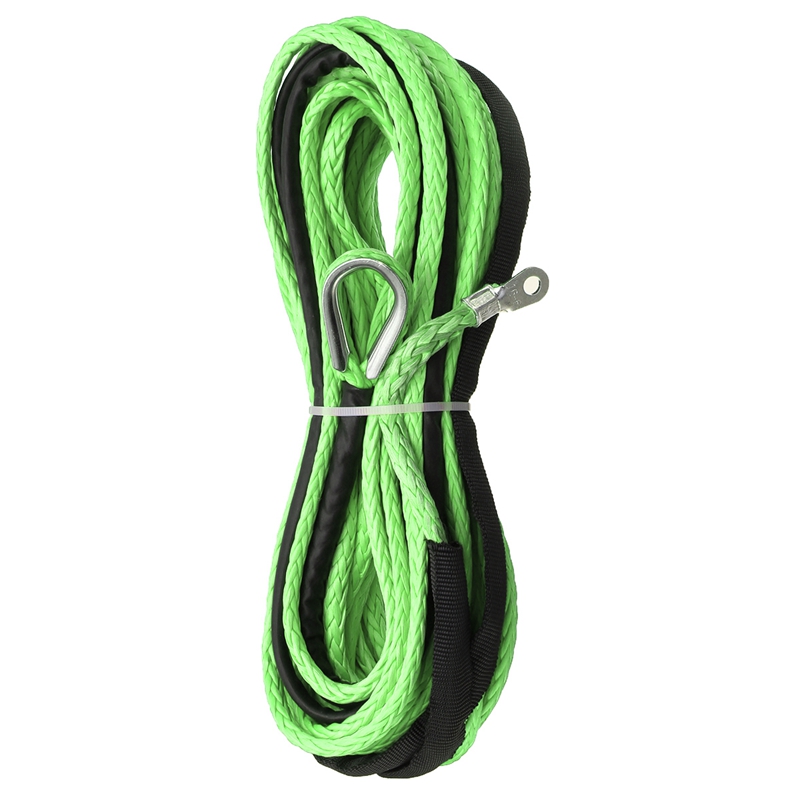 15m 5.5mm Towing Winch Cable Rope String Line Synthetic Fiber 7000lbs For Jeep ATV UTV SUV 4X4 4WD: Green