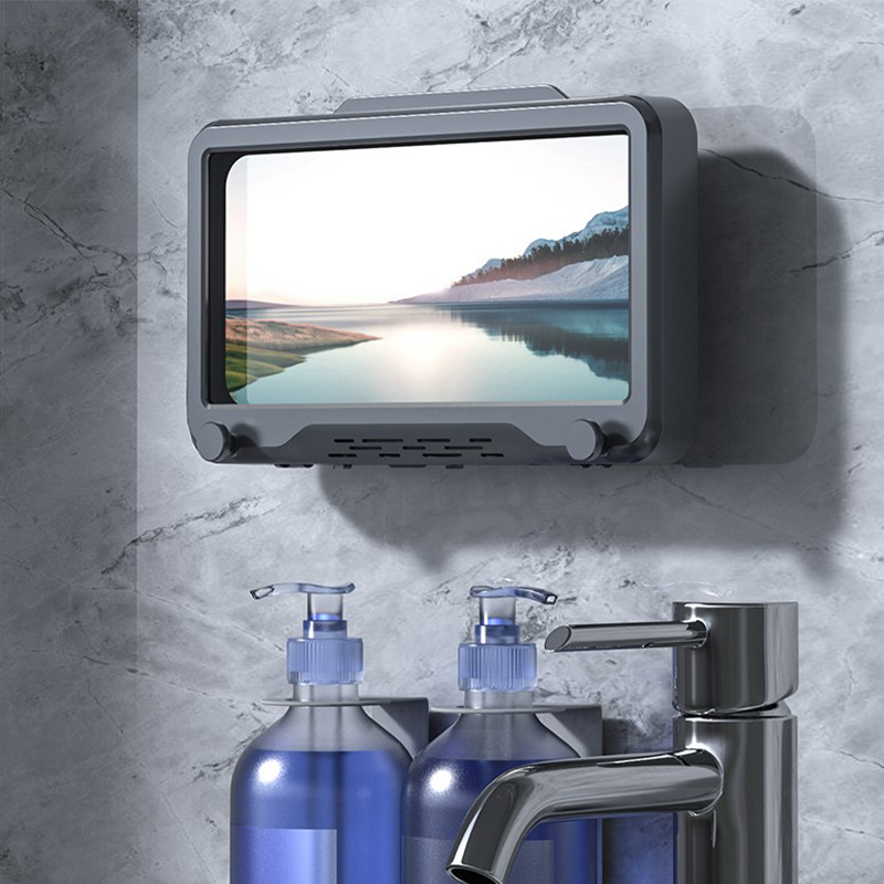 Telefoonhouder Badkamer Waterdicht Thuis Muur Telefoonhoesje Stand Box Zelfklevend Touchscreen Telefoon Shell Douche Afdichting Opslag