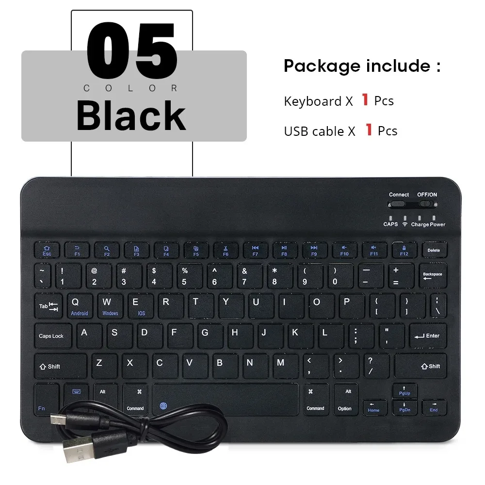 Mini souris Bluetooth sans fil 10 pouces BT clavier espagnol pour iPad 8 10e 9e génération téléphone tablette Portable pour Huawei Android: YELLOW