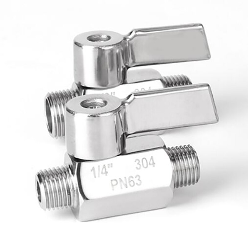 304 Stainless steel Mini Ball valve 1/8 1/4 3/8 1/2 3/4 / 1 NPT BSP Female male thread for water oil acid 2 way ball valve