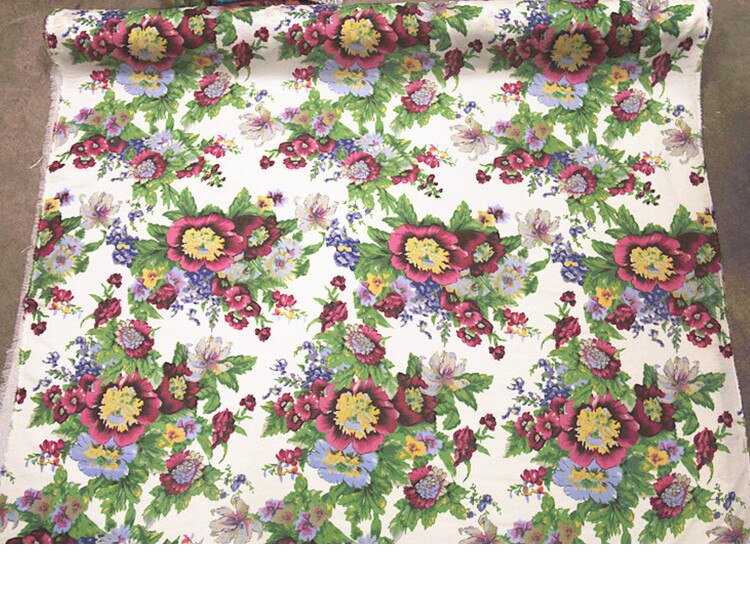 estampado grande floral colorido seda algodón tela estampado real 13momme 136cm ancho, SCT105