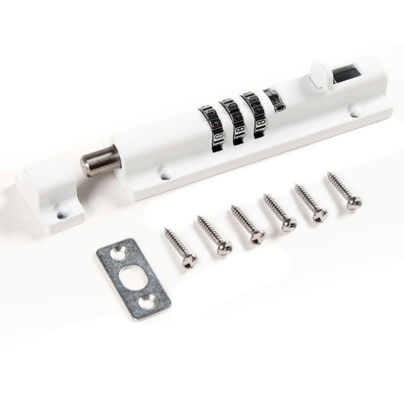 Digital Number Combination Slide Lock Keyless Password Combination Lock Door Locking Bolt For Home Furniture Door Hardware: White