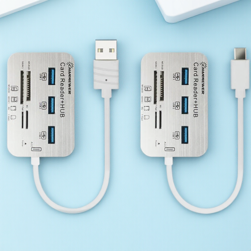 7 in 1 USB 3.0 geheugenkaartlezer Hoge snelheid externe lezer voor SD SDHC SDXC Micro SD TF MS M2-kaarten