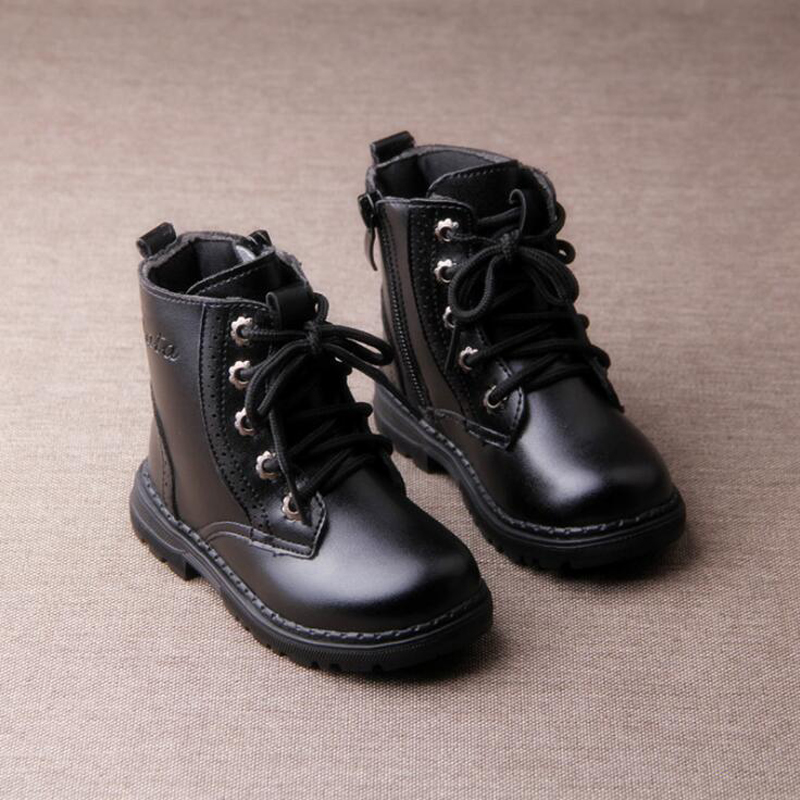 children boots waterproof autumn winter kids boots zipper closure boys girls boots shoes pure color for kids shoes