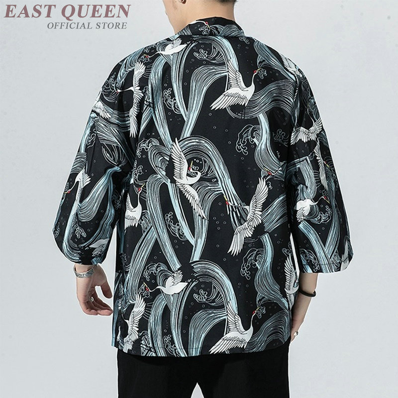 Kimono masculino japonês, estilo kimono tradicional, para homens, harajuku, traje samurai