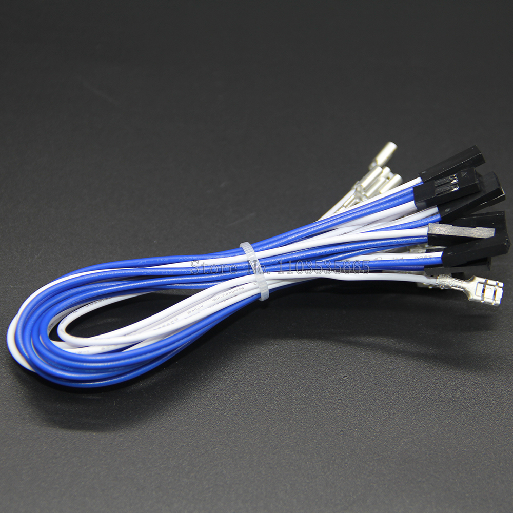 10 stk. arkadespil trykknap 2- bens kabel dupont-knapkabel happ-stil sanwa-switchledninger til jamma arkade usb-encoderledning: Burgunder