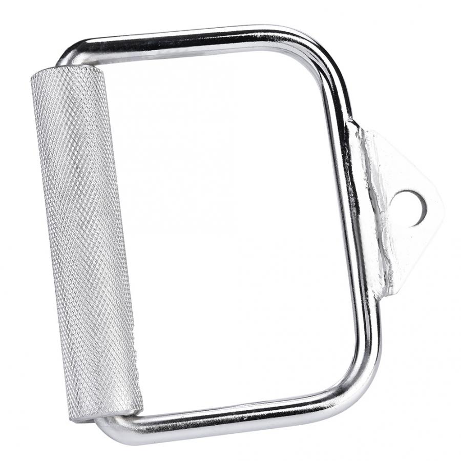 14x14x3cm Single Stirrup Handle Home Gym D-Shape Exercise Cable Handle Steel Workout Bar Fitness Attachment