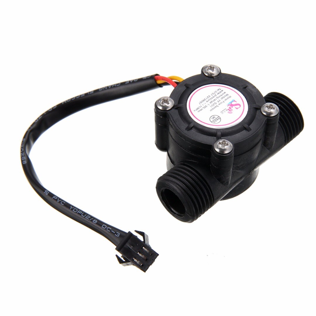 1/2'' Water Flow Sensor Controller Effect Flowmeter Hall 1-30L/min Water Flowmeter for Liquid Water Measuring Instruments