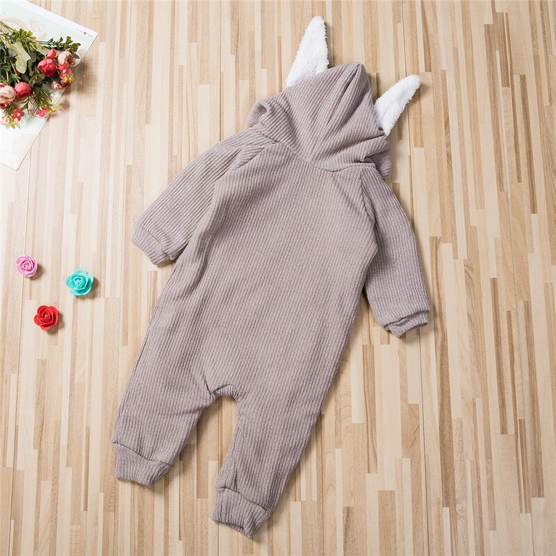 Canis Peuter Baby Jongens Meisjes Konijnenoren Hooded Romper Jumpsuit Outfits Set Voor Baby Kids 0-24M