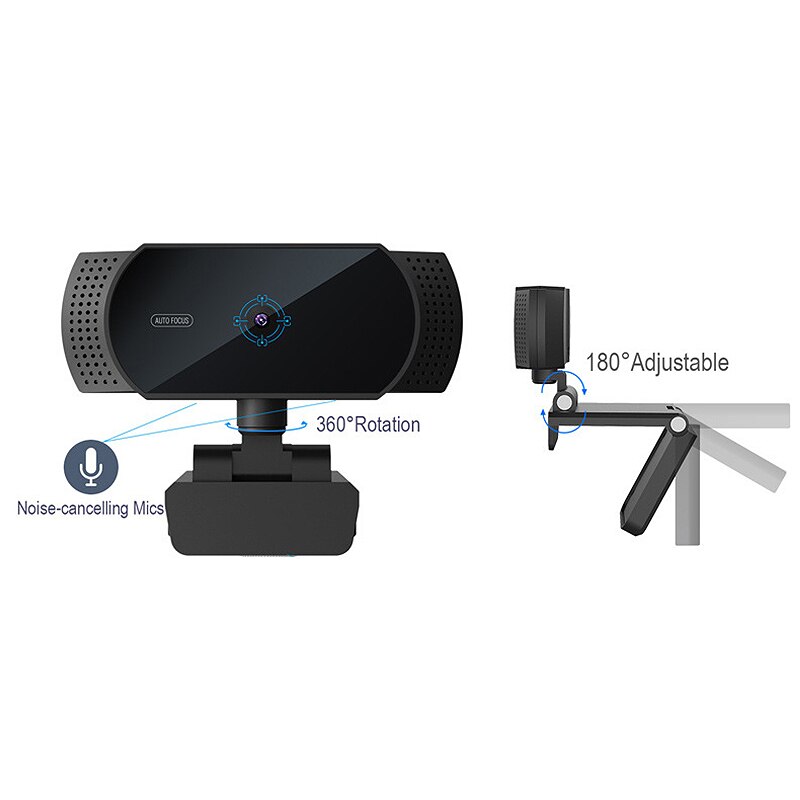 R70 Computer Camera, 1080P HD Home Office with Microphone for Live Teaching USB Webcam Auto Focus Driver-Free Camera