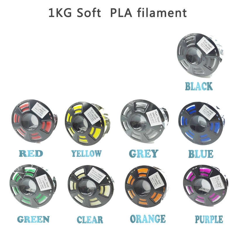 Filament pour imprimante 3D, PLA souple, flexible, 1.75mm, 3.0mm, fil en plastique, 1kg, bonne élasticité et flexibilité, meilleurs vendeurs