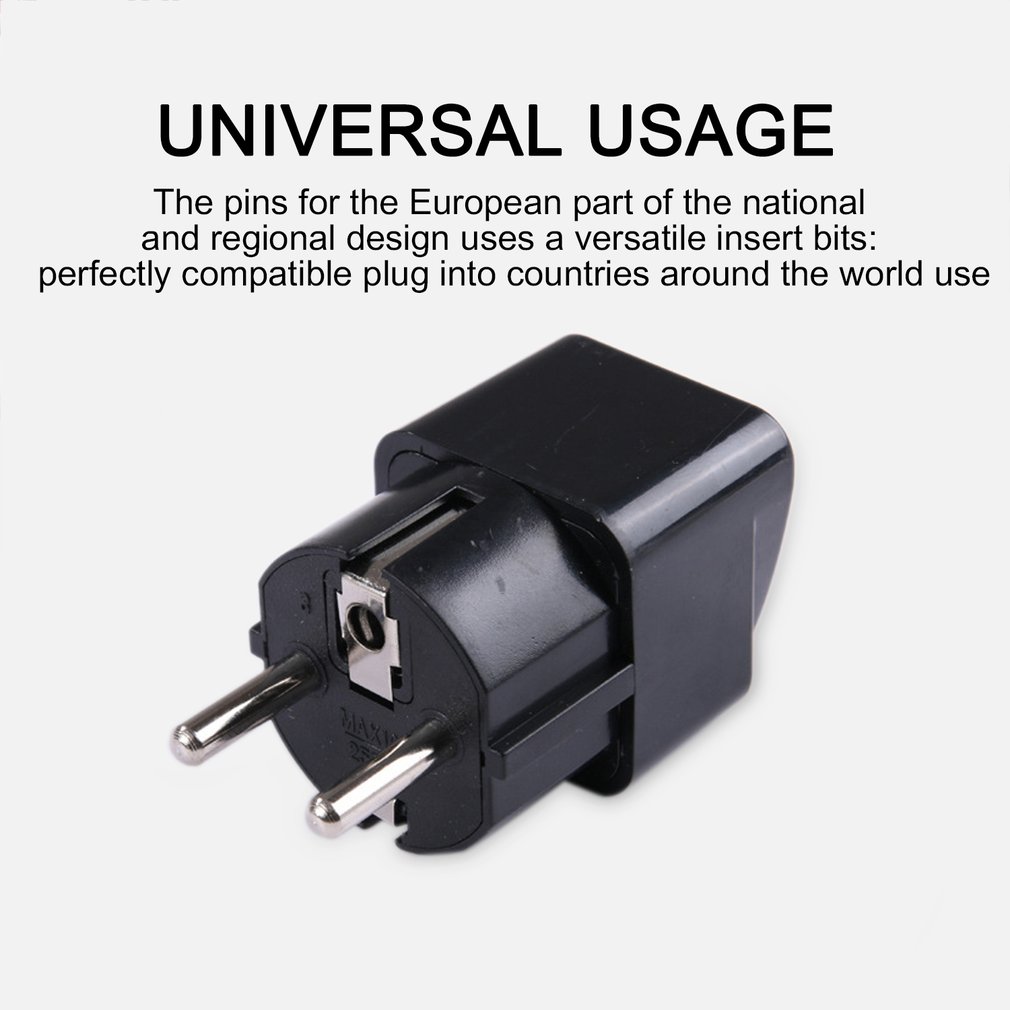 Universal UK US AU to EU AC Power Socket Plug Travel Charger Adapter Pure Copper Converter European Standard Adapter Plug