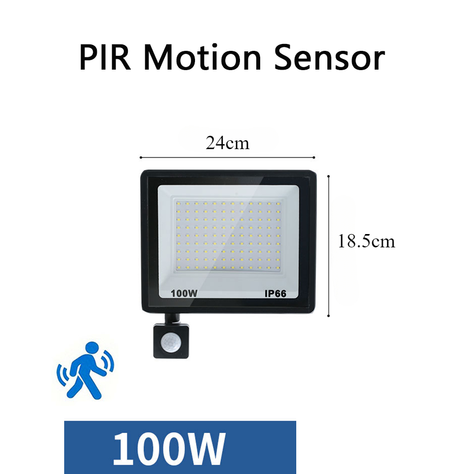LED PIR Motion Sensor Floodlight Wall Light White LED Light Waterproof 100W 50W 30W 20W 10W LED Spotlight Outdoor For Garden: Beige / Red / 2700-9999K