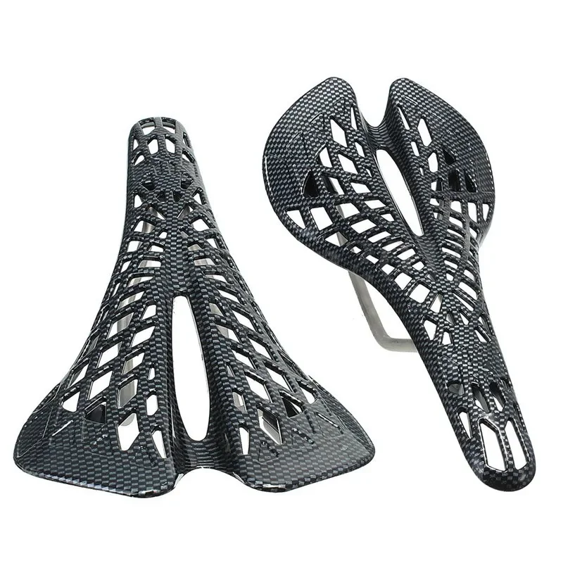 3D-geprint carbon fiber patroon fietszadel, ultralicht racefiets- en mountainbikezadel, fietszadelkussen