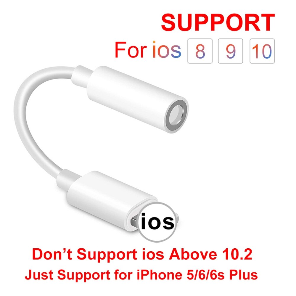 IOS 11 12 13 14 Headphone Adapter For iPhone 7 6 8 Plus 11 12 X Earphone AUX Adapter For Lightning To 3.5mm Female Male Adapter: For iOS 8 9 10