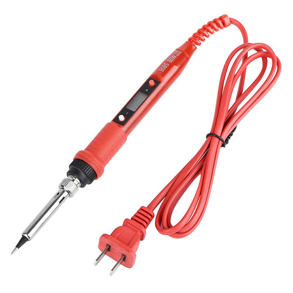 Soldador eléctrico de 80W, temperatura ajustable, 220V, 110V, estación de reparación de soldadura de hierro, accesorios de soldador: 110V US red