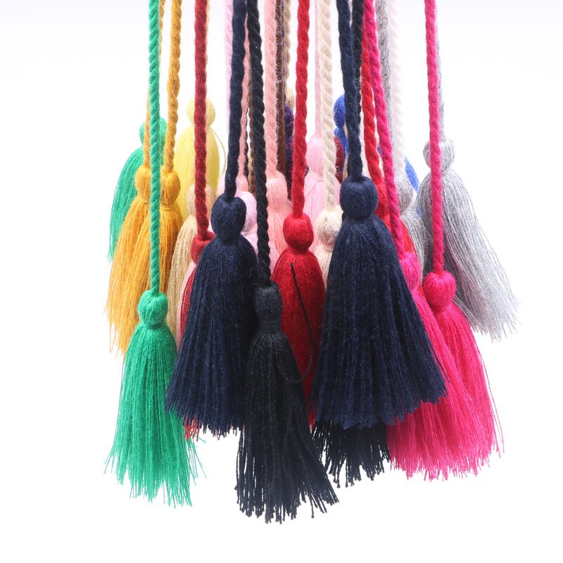 5 piezas de algodón Multicolor dos flecos cinta borlas hogar textil cortina ropa colgante artesanía Material DIY decoración borla