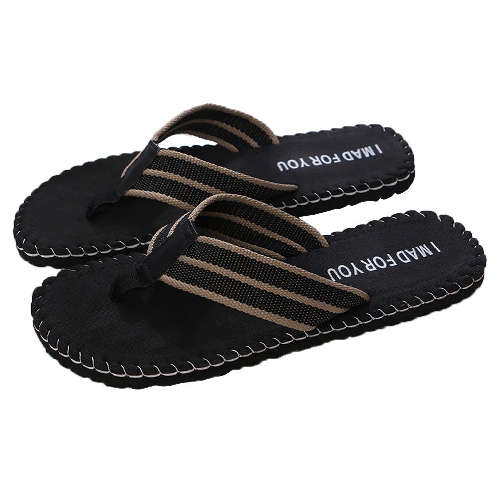 Men Summer Slippers Flip Indoor Outdoor Flip Flops Shoes Summer Beach Shoes Sandals zapatos hombre FN55: Black / 41