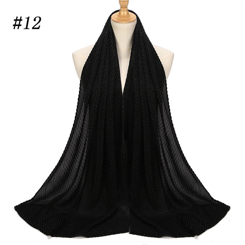 Luksusmerke glitter muslimsk islamsk sjal instant hodeskjerf vanlig omslag foulard dubai hijab femme musulman skjerf turban for kvinner: 12