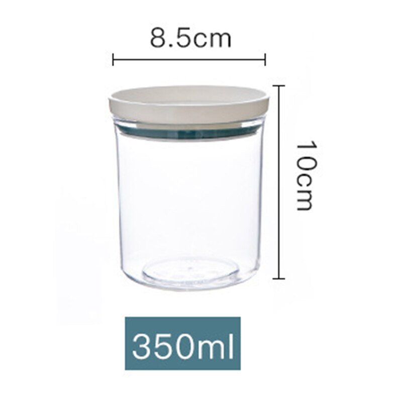 Glass Transparent 250ml-700ml Kitchen Storage Bottles Sealed Plastic Lid Jar Can be Stacked Grain Storage Tank Tea Coffee Beans: 350ml-Green