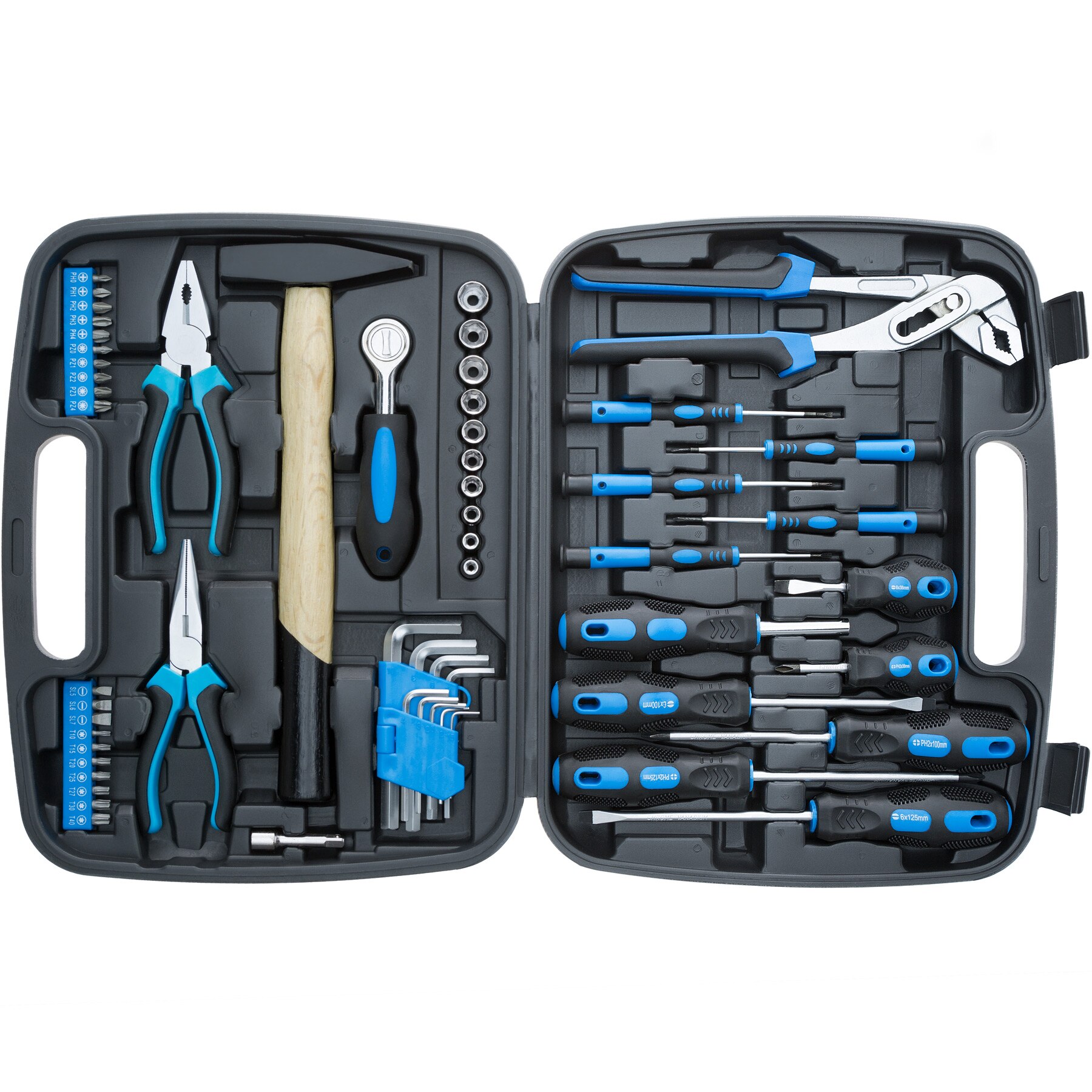 Tectake Tool Set-Tool Set Met Aktetas, Staal Tool Kit Met Licht Koffer, Workshop Gereedschapskist, stevige Stalen Borst Uitgerust,