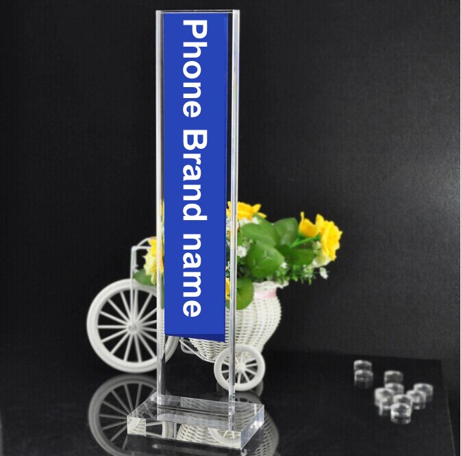 Acrylic Mobile Phone Brand Name Leader Holder Cell Phone Adverting Paper Stand for exhibition Store display Open show case