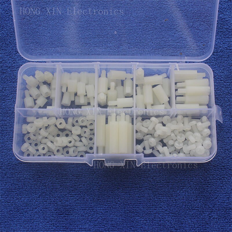 Kit d'assortiment de boulons en Nylon, 180 pièces, entretoises à filetage hexagonal M3, vis PCB, écrous, matériel de fixation,
