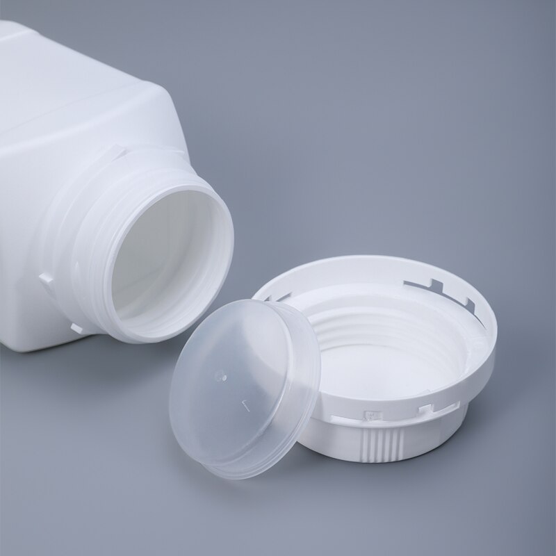 4 stk  av 500ml tomme hdpe-flasker med lokk firkantet flaske med avlet munn til flytende malingskrem til matvareoppbevaring