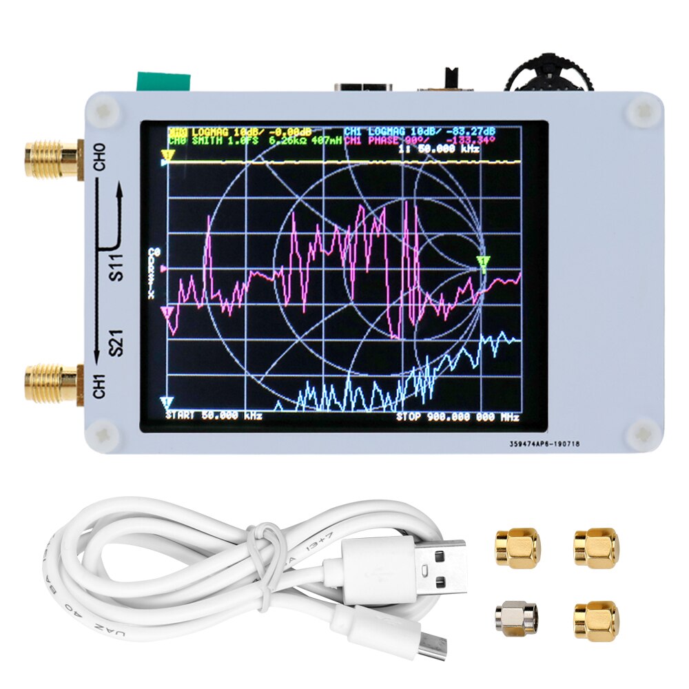 Vectornetwerkinstrument nanovna 50 khz -900 mhz kortegolfanalysator digitaal scherm digitaal staande golfmeetinstrument
