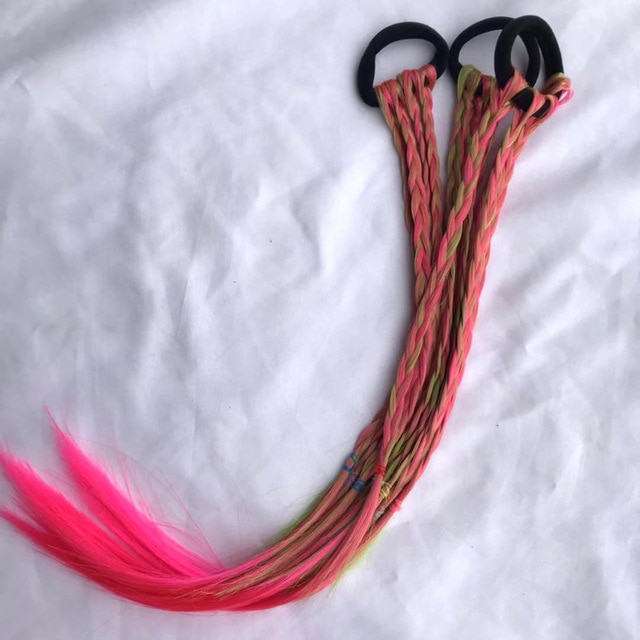 Söta tjejer elastiskt hår rep gummiband flätor håraccessoarer peruk hästsvans hårring barn snodd fläta rep hår flätare: 5
