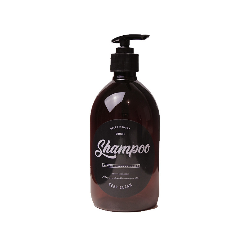 500 ml Haustier-Flüssigseifenflasche, braun, für Badezimmer, Duschgel, nachfüllbare Flasche, Shampoo, Shampoo, SpüLunge, Lotion, Pressspender